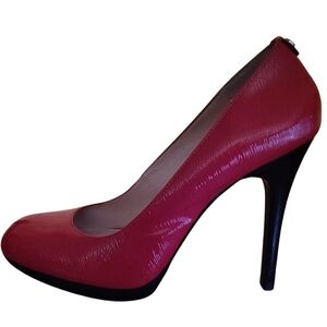 NWT Michael Kors Red Patent Leather Spiked High Heel Pumps, Size 10M